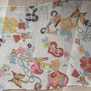 Vintage Careta Retro Floral Mod Scarf•13”x60” Polyester